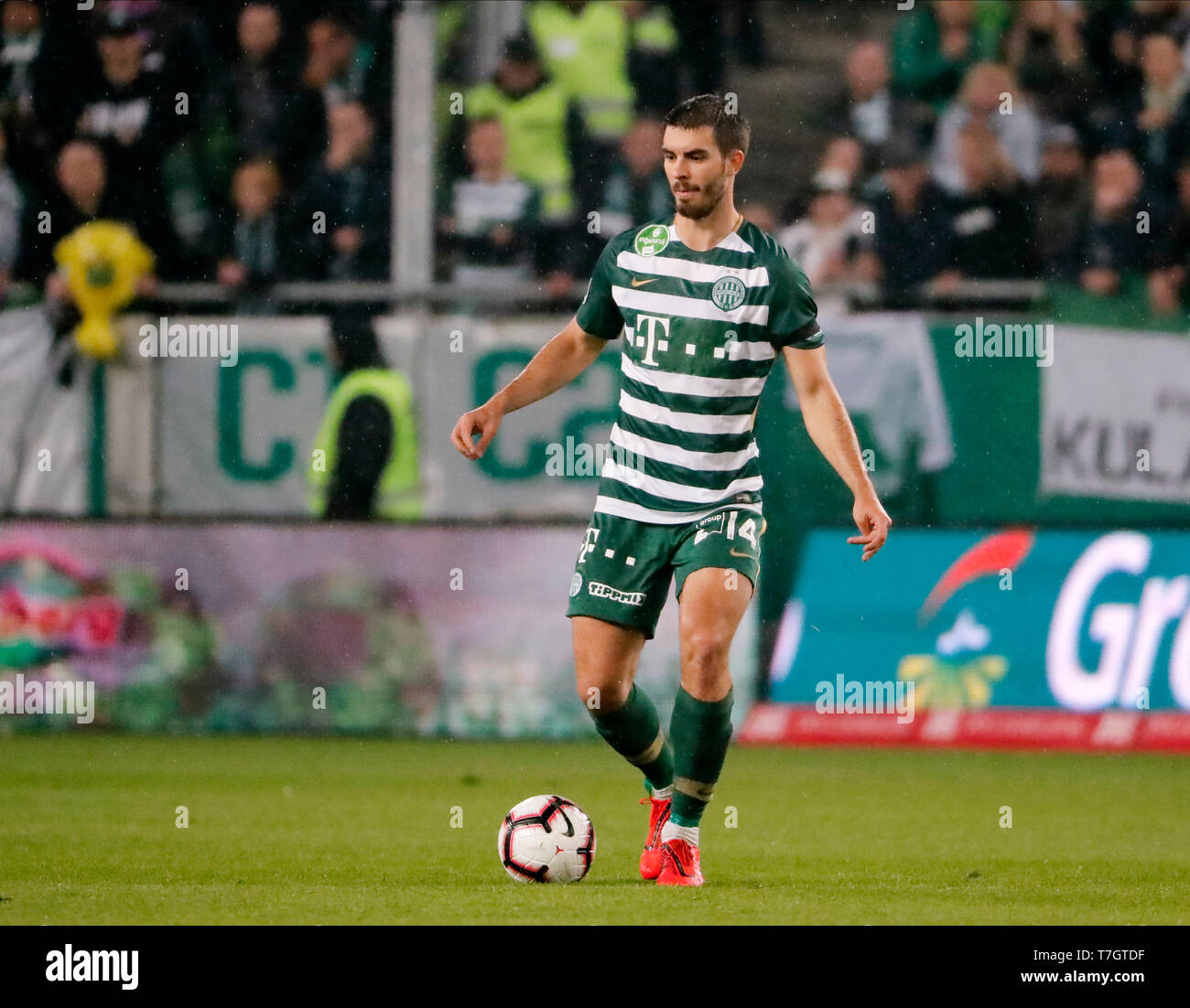 BUDAPEST, HUNGARY - AUGUST 4: Ihor Kharatin of Ferencvarosi TC celebrates  his goal during the UEFA Champions League Third Qualifying Round 1st Leg  match between Ferencvarosi TC and SK Slavia Praha at