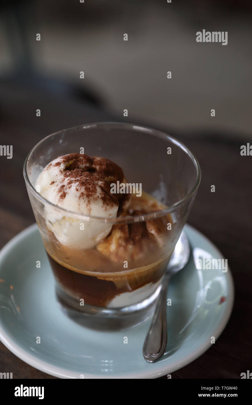 Affogato coffee with ice cream Stock Photo Alamy