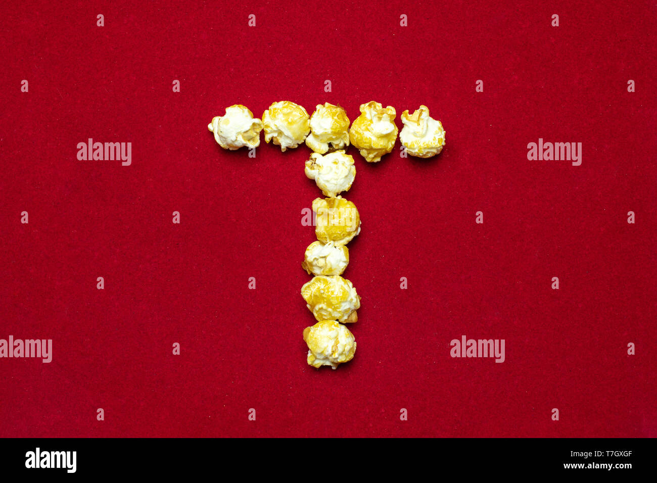 English Alphabet From Cinema Popcorn Letter T Red Background For Design Movie Styling Stock Photo Alamy English Alphabet From Cinema Popcorn Letter T Red Background For Design Movie Styling Stock Photo Alamy