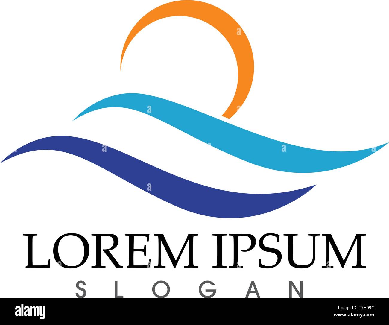 Sun and Water wave Logo Template vector illustration design Stock ...