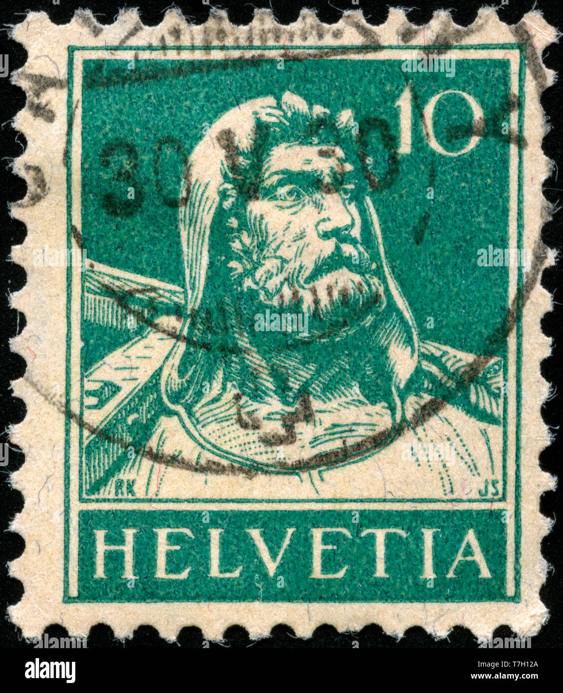 Postage stamp from Switzerland in the William Tell series issued in 1928 Stock Photo