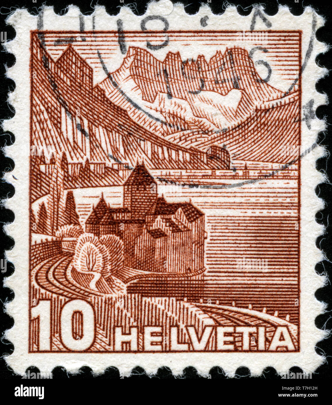 Postage stamp from Switzerland in the Landscapes series issued in 1939