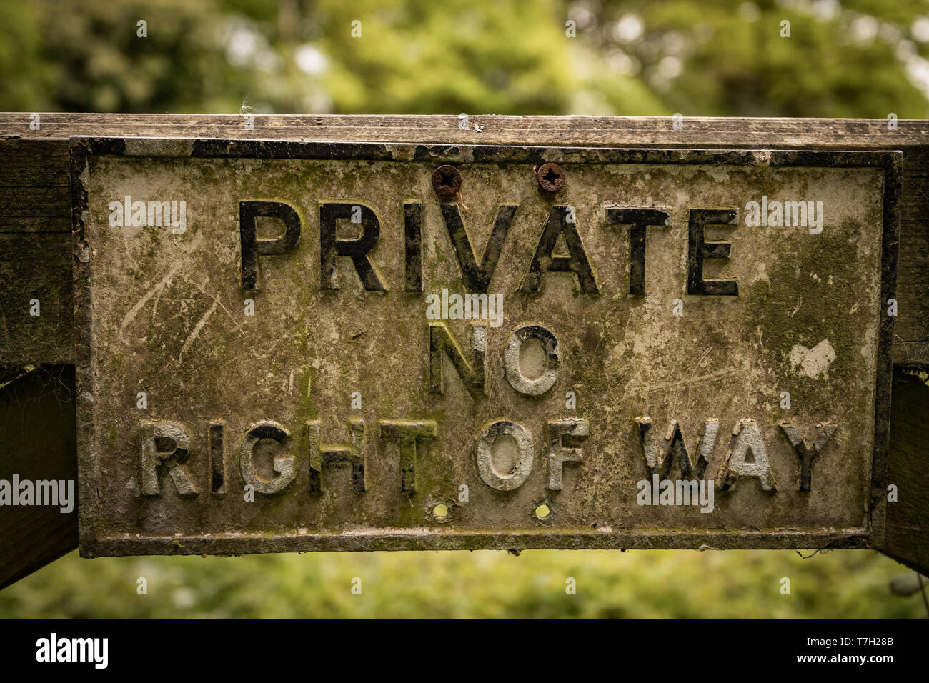 Sign Private No Right of Way Stock Photo