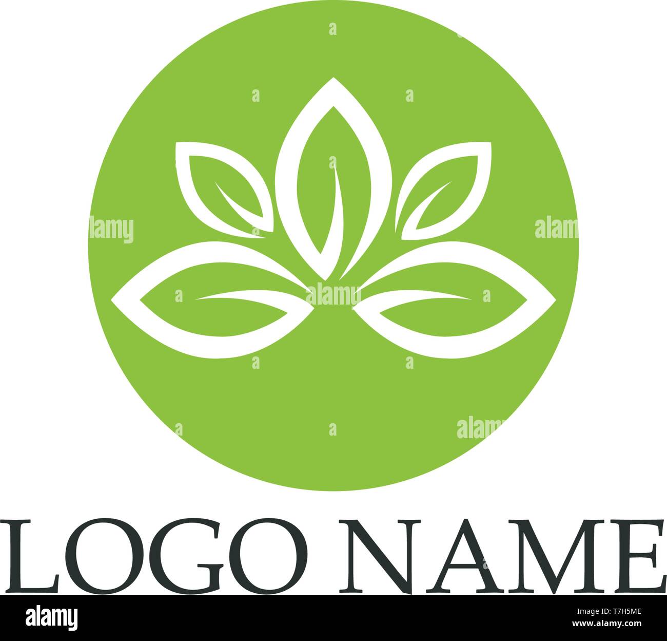 leaf green nature logo and symbol template Vector Stock Vector Image ...