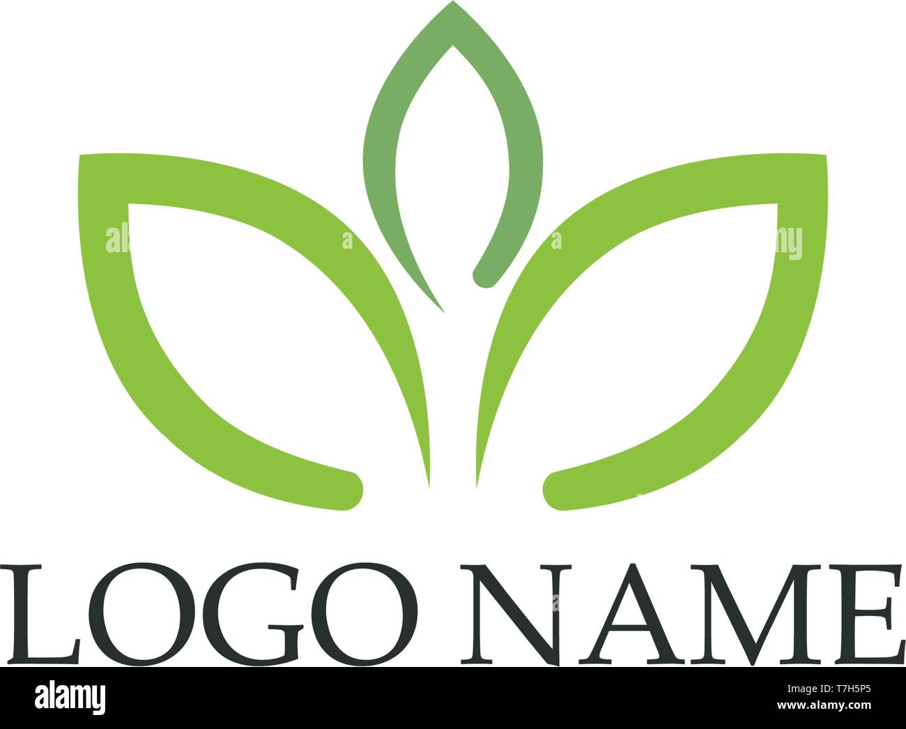 leaf green nature logo and symbol template Vector Stock Vector Image ...