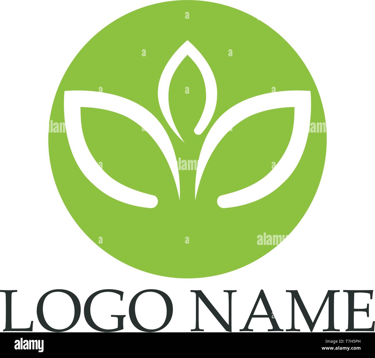 leaf green nature logo and symbol template Vector Stock Vector Image ...