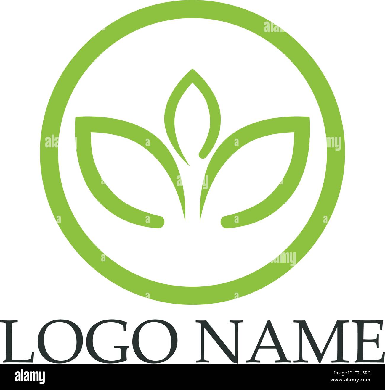 leaf green nature logo and symbol template Vector Stock Vector Image ...