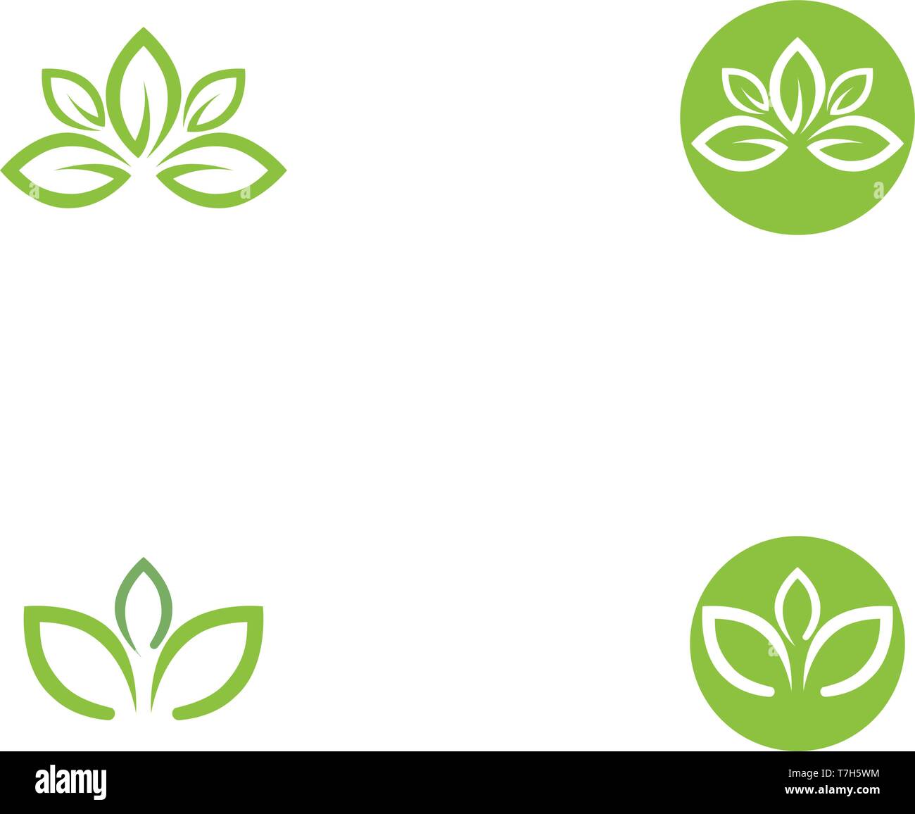 leaf green nature logo and symbol template Vector Stock Vector Image ...