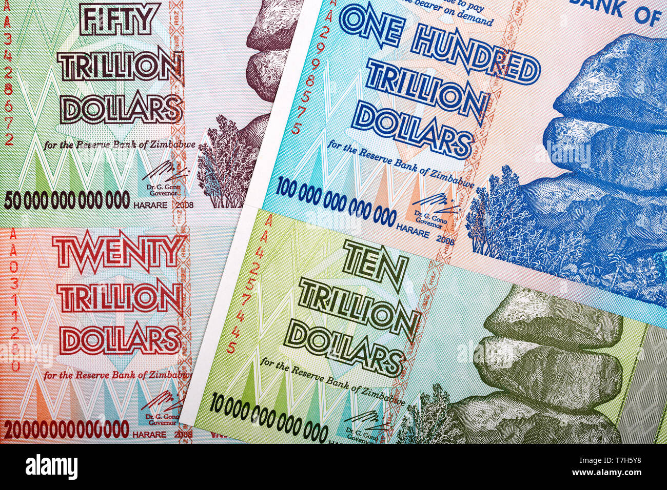 Trillion dollars from Zimbabwe, a business background Stock Photo