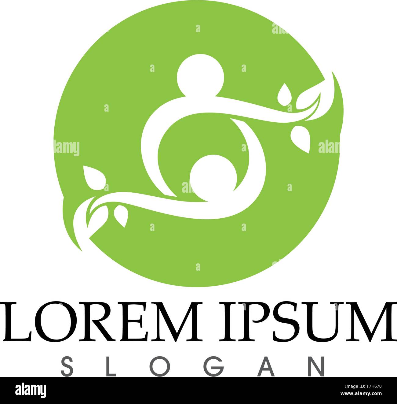 people leaf green nature health logo and symbols Stock Vector Image ...