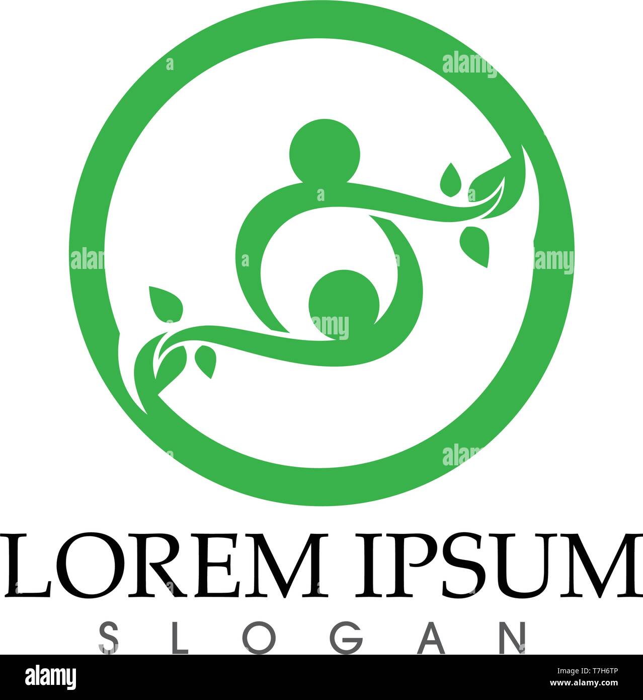 people leaf green nature health logo and symbols Stock Vector Image ...