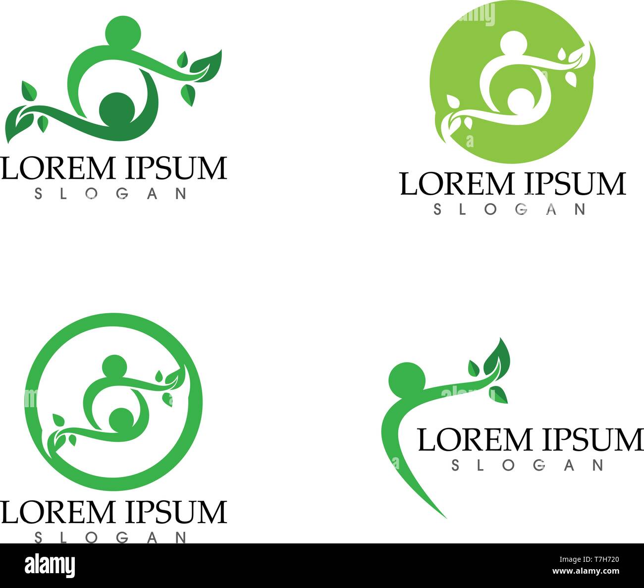 people leaf green nature health logo and symbols Stock Vector Image ...