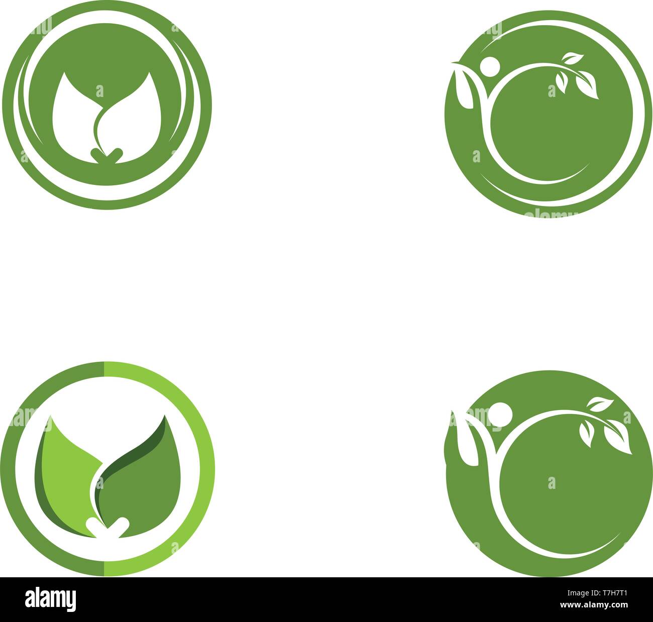 leaf green nature logo and symbol template Vector Stock Vector Image ...