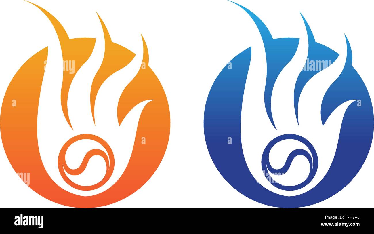 Fire logo hot logo and symbols template icons Stock Vector