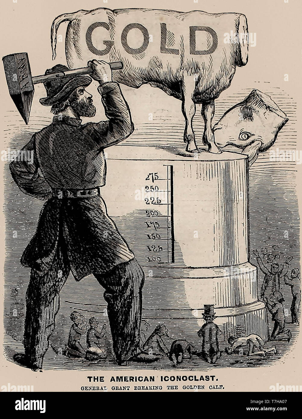 The American Iconclast - General Grant breaking the Golden Calf - American  Civil War Political Cartoon, 1864 Stock Photo - Alamy