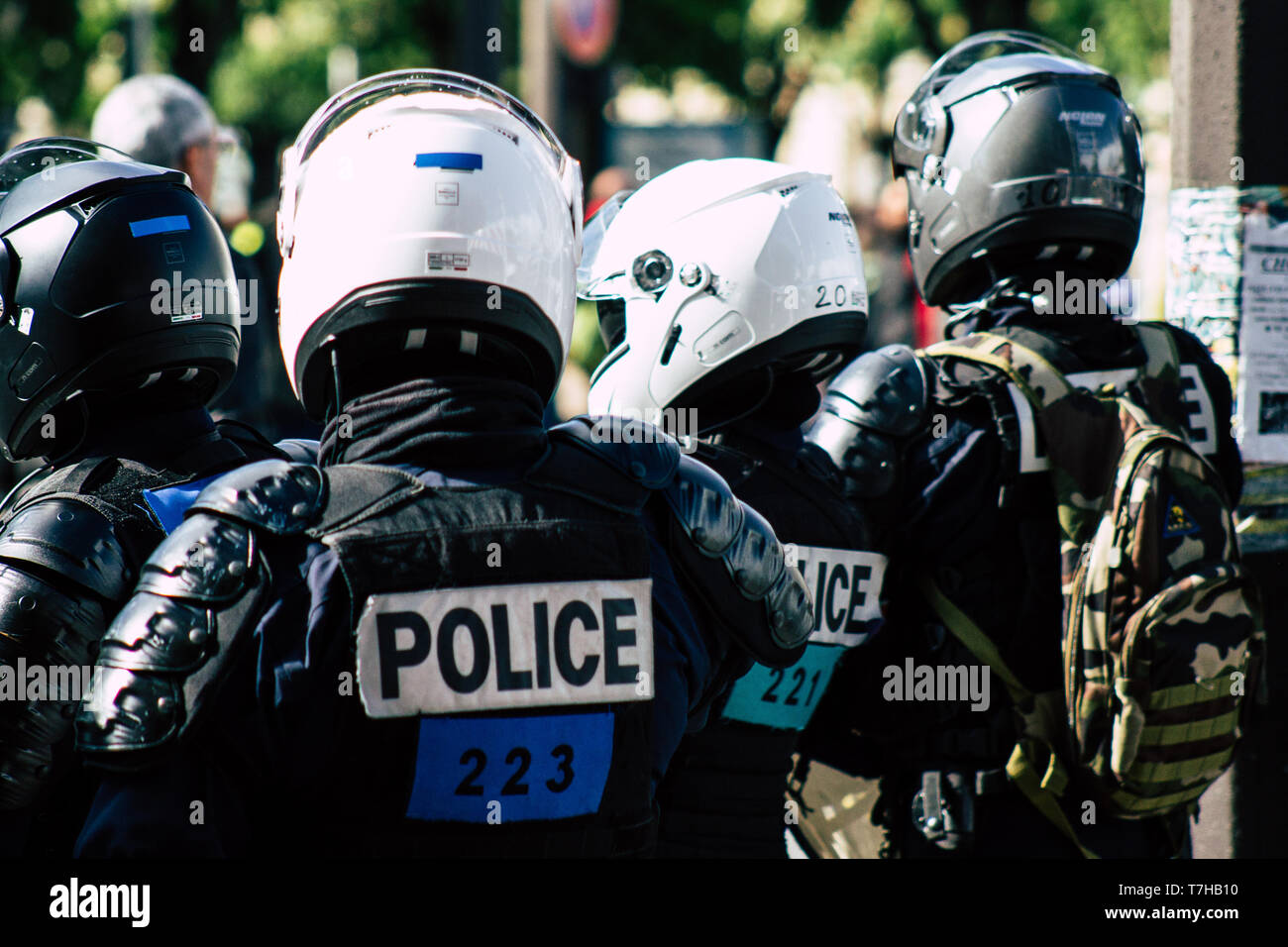 Paris France May 04, 2019 View of a riot squad of the French National ...