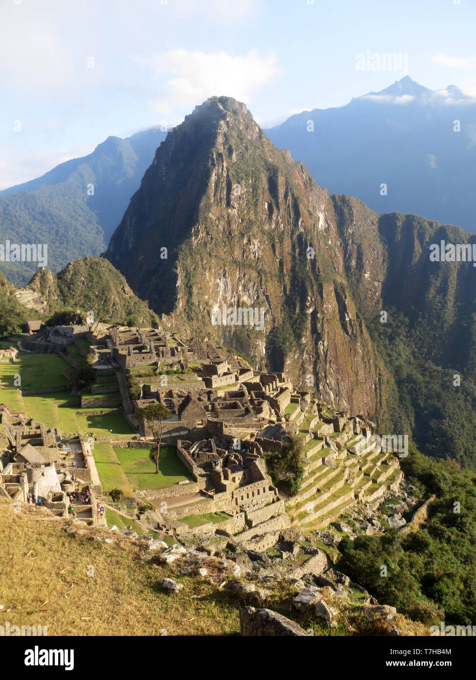 Machu Picchu in in the Cusco Region, Urubamba Province in the Eastern Cordillera of southern Peru. Stock Photo