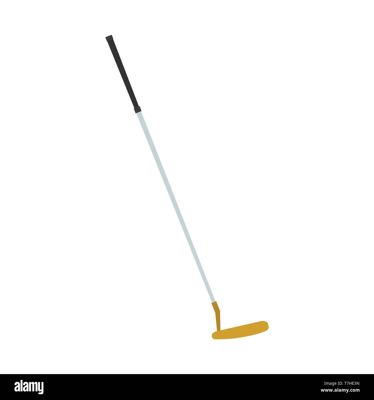 Golf club putter vector icon illustration sport isolated ball equipment hobby game symbol Stock