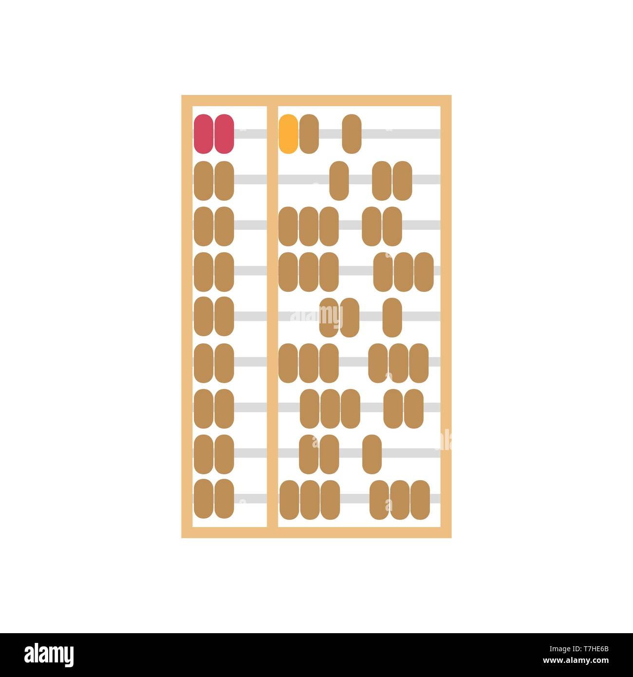 Abacus vector Chinese background illustration. Calculator isolated object wooden antique vintage Stock Vector