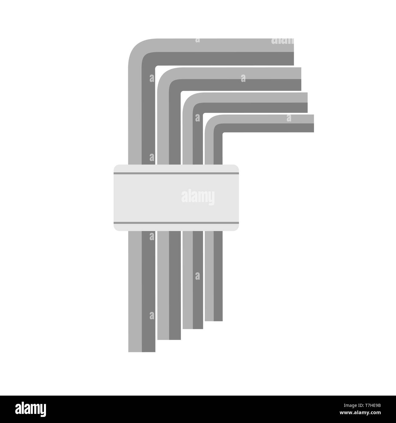 Allen wrench key vector tool icon illustration repair spanner work