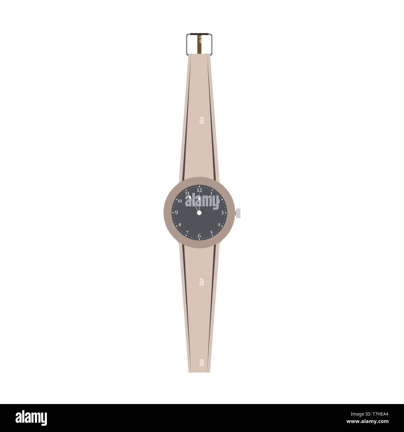 Watch hand vector women isolated wrist illustration. Design icon fashion clock wristwatch Stock Vector
