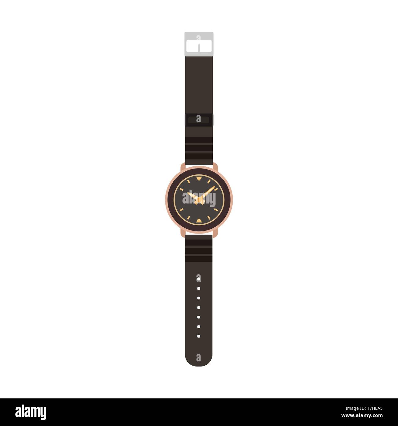 Watch vector man isolated wrist hand illustration. Time TV men design icon fashion clock wristwatch flat Stock Vector