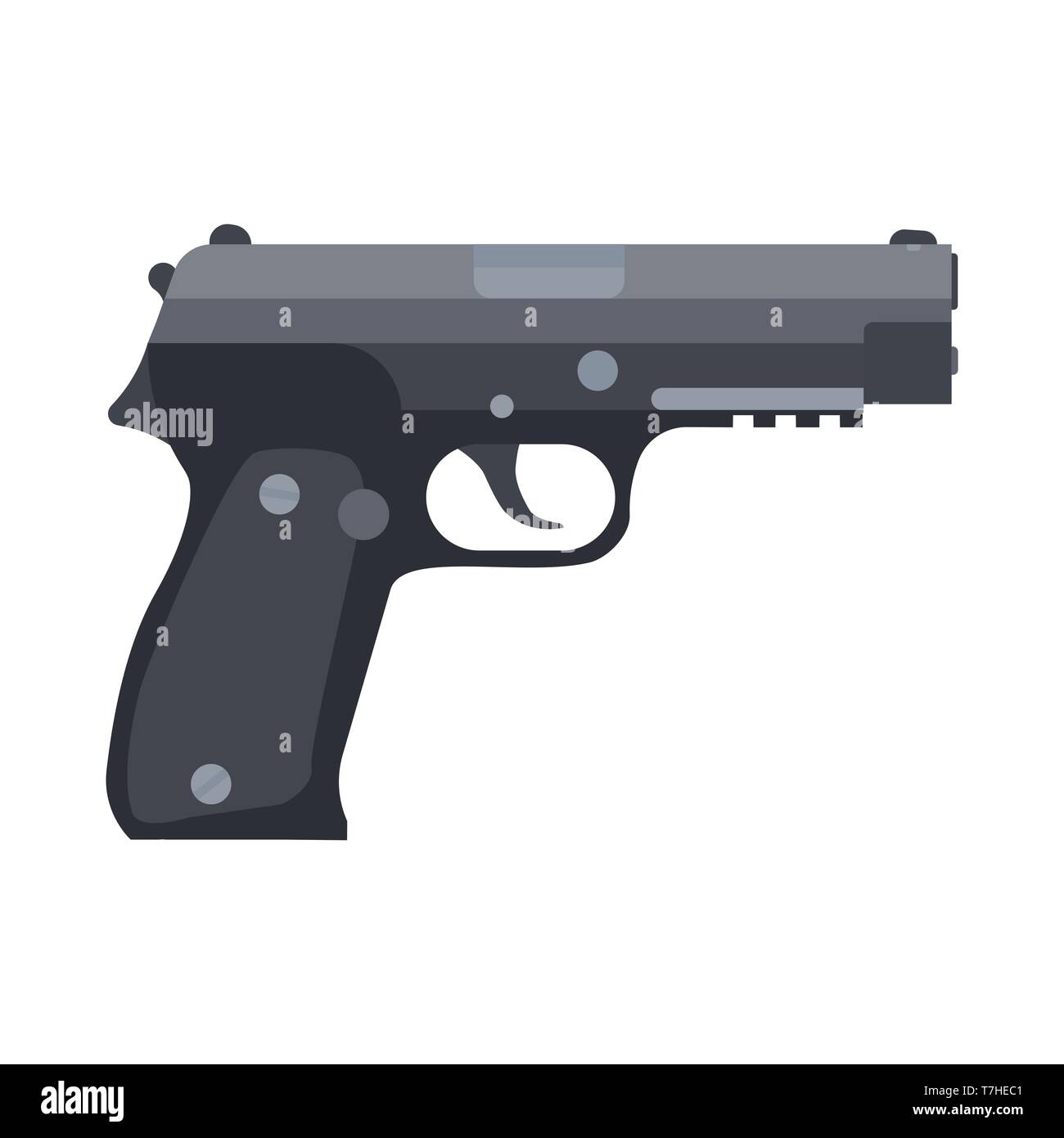 Gun hand vector illustration pistol handgun isolated weapon silhouette ...