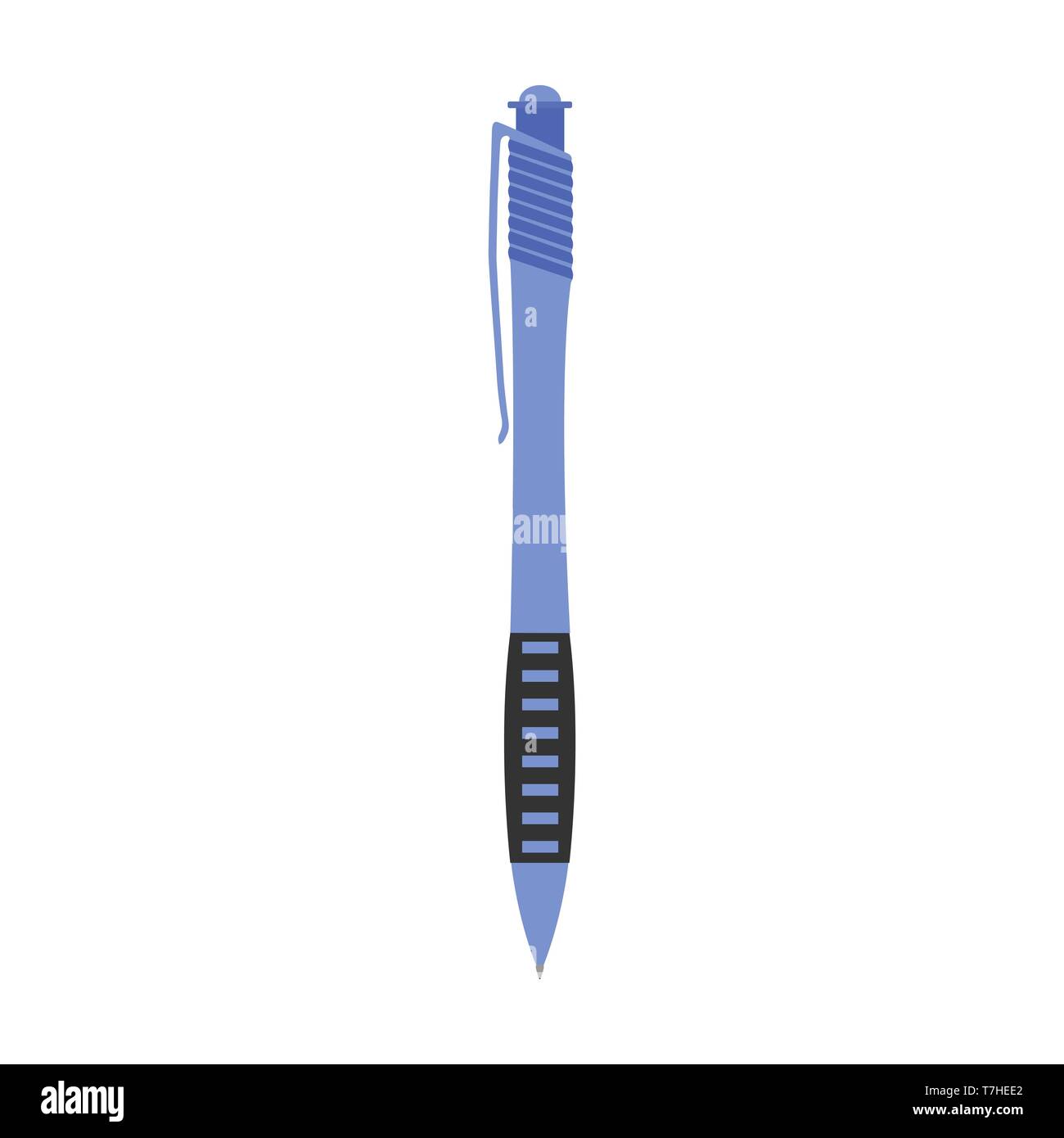 Pen ballpoint isolated vector white blue illustration background ...