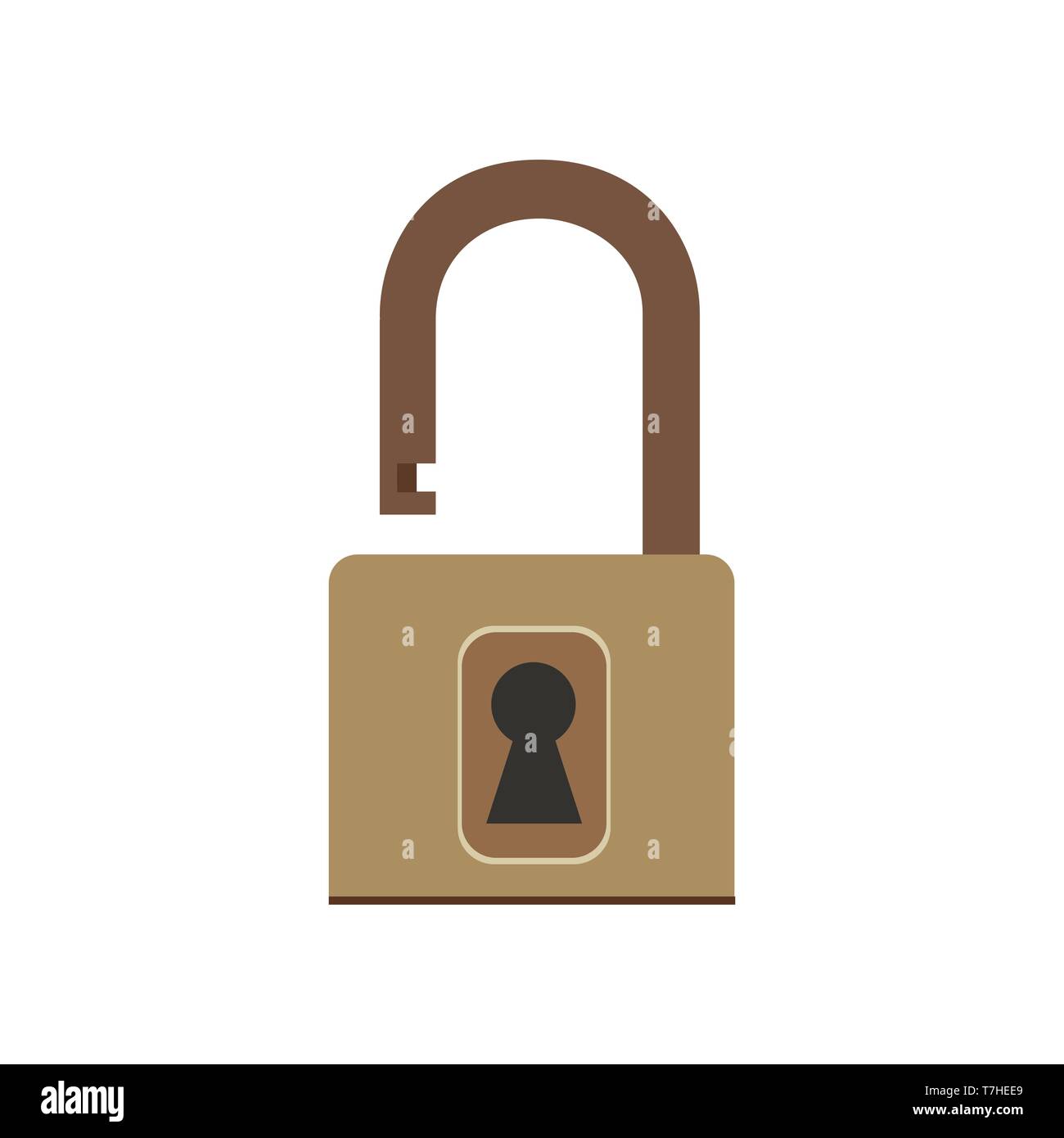 Padlock icon lock vector security symbol safety isolated protection key