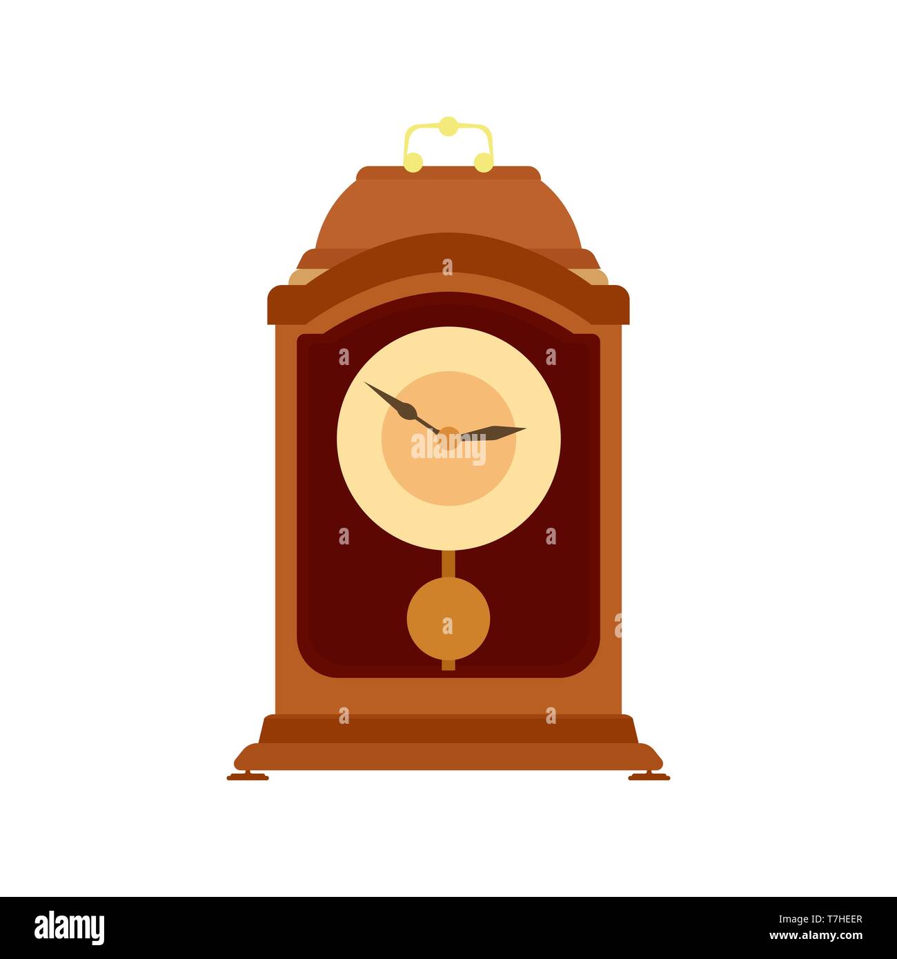 Clock pendulum vector old grandfather antique illustration time wall