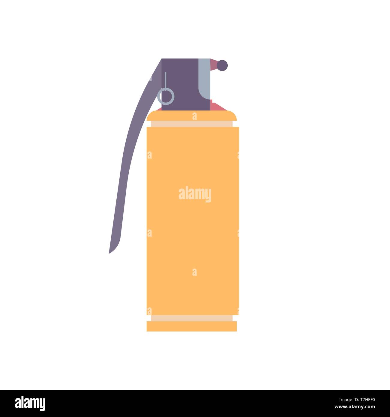 Grenade vector bomb icon flash explosion illustration bang war explosive isolated. Danger weapon explode boon fire smoke Stock Vector