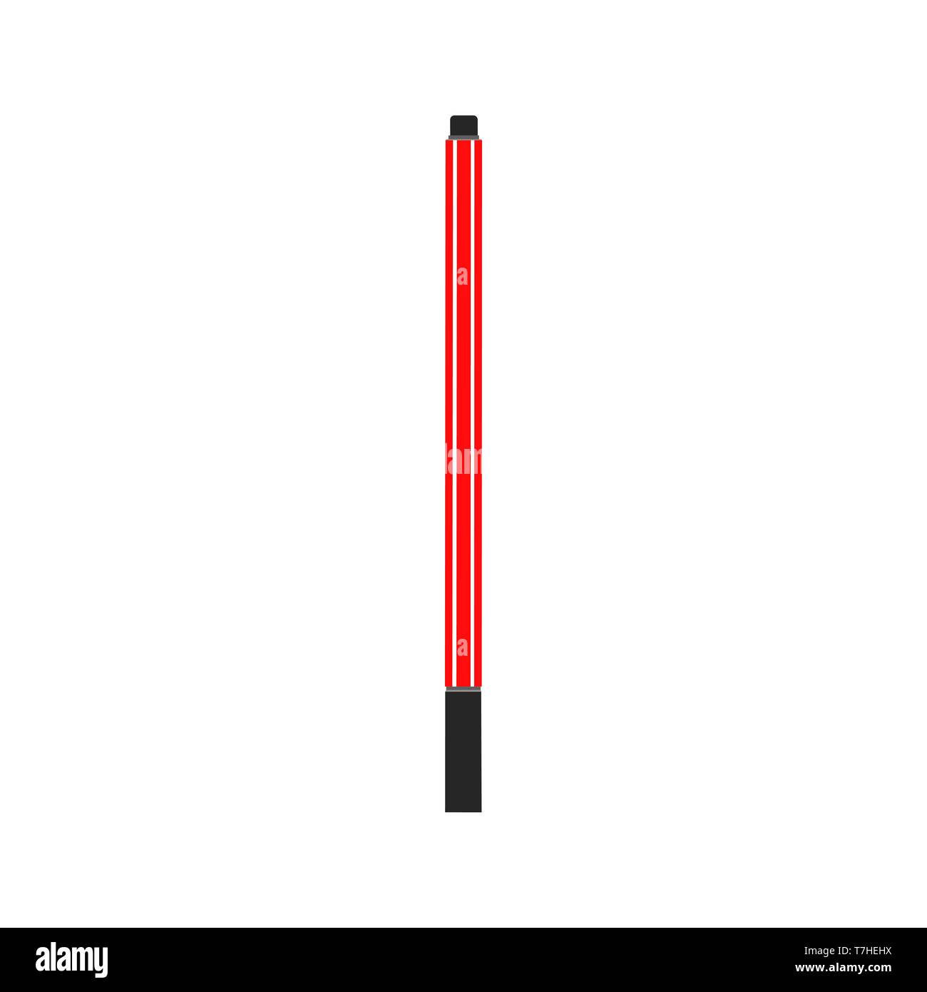 Red ballpoint pen vector flat illustration design isolated on white background. Stock Vector