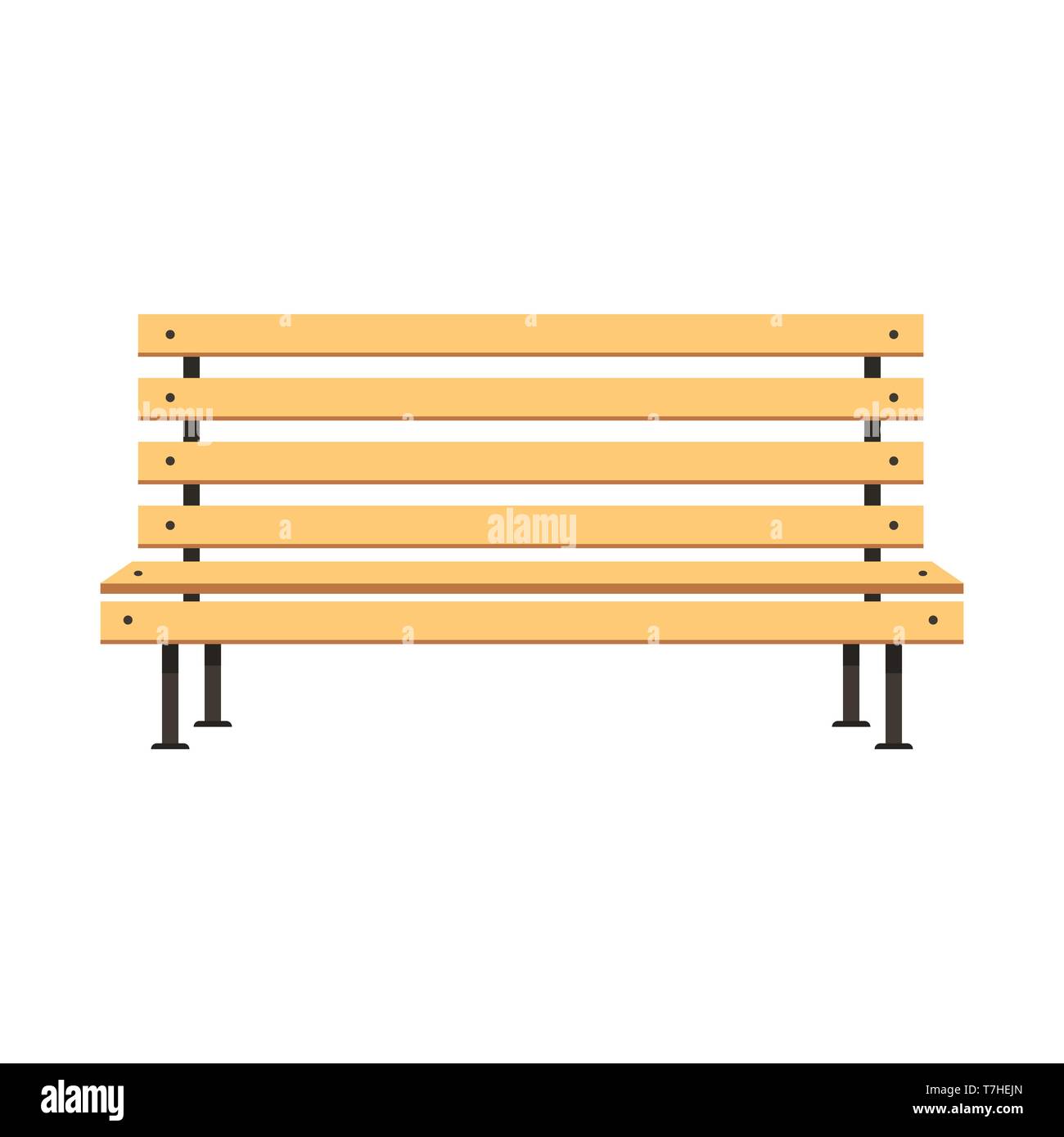 Park wooden bench vector flat concept illustration design Stock Vector ...