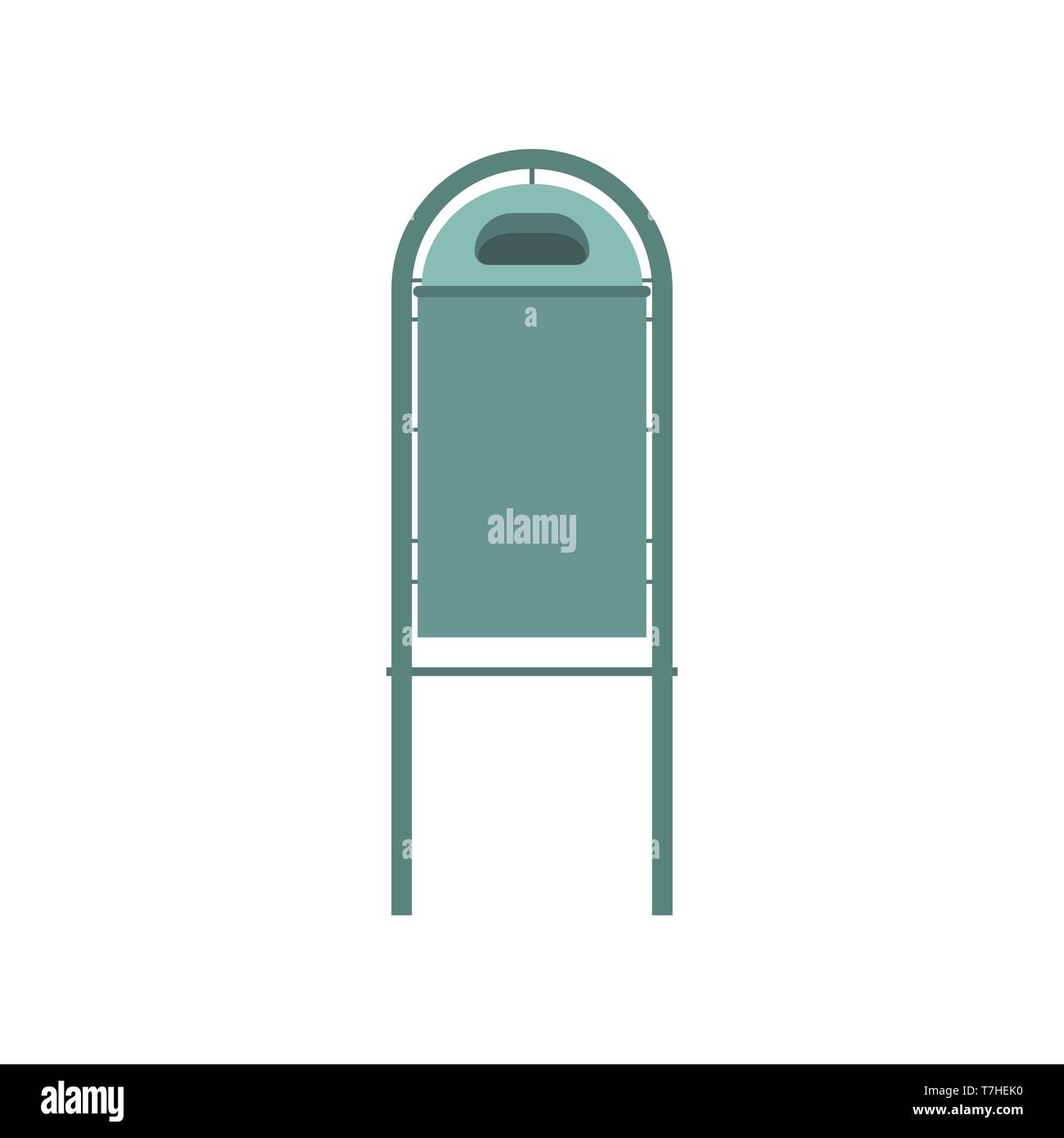 Metal trash bin icon vector flat illustration design. Stock Vector