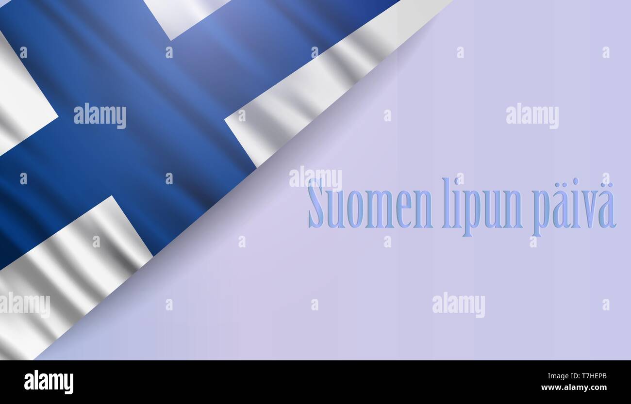 Finnish Flag Day vector realistic national background. Illustration