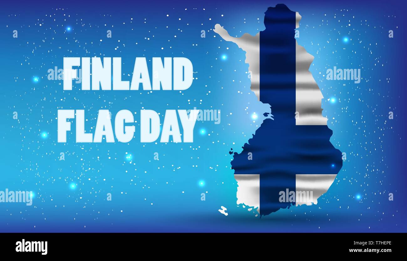 Finnish Flag Day vector realistic national background. Illustration