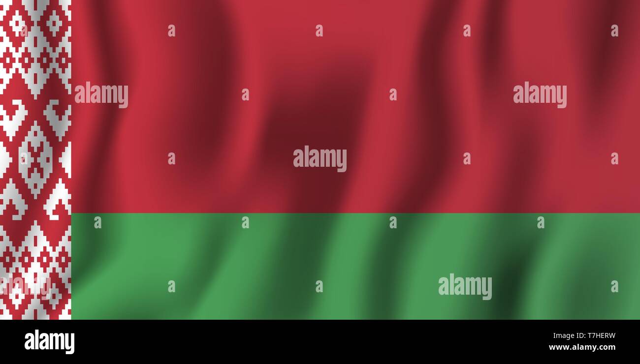 Belarus realistic waving flag vector illustration. National country background symbol. Independence day. Stock Vector