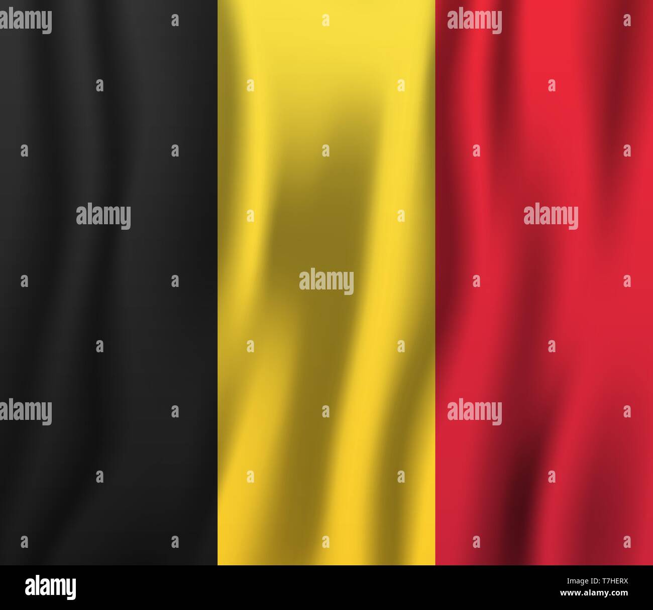 Belgium realistic waving flag vector illustration. National country ...
