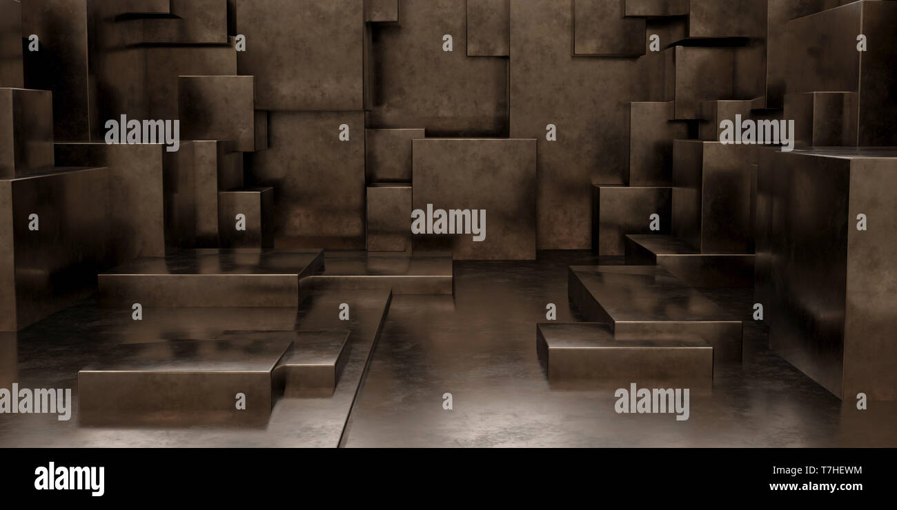 Render of 3D Geometric Abstract Cuboid Wallpaper Background Stock Photo ...