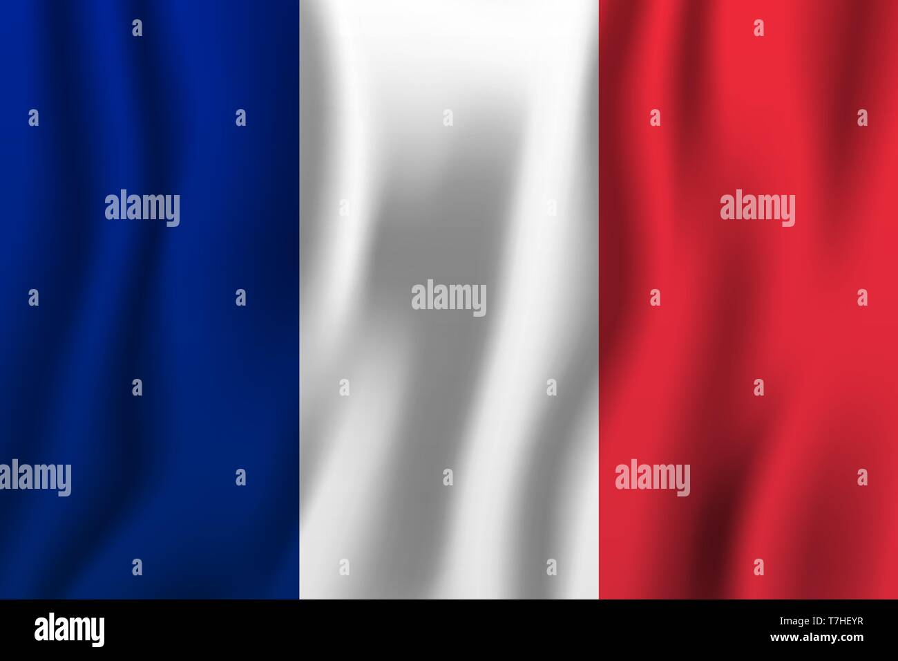 France realistic waving flag vector illustration. National country ...