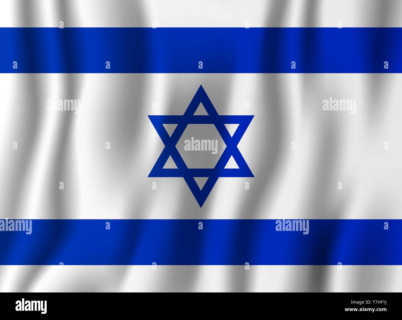 Israel realistic waving flag vector illustration. National country ...