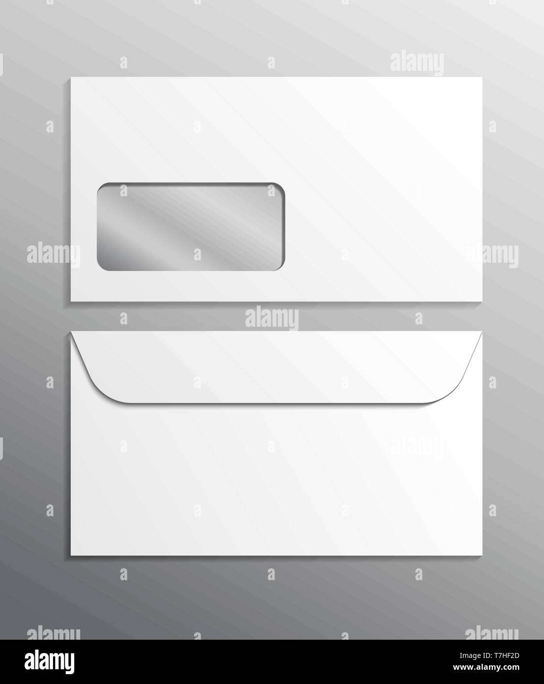 Envelope 3d vector realistic ad mockup white blank. Mail office
