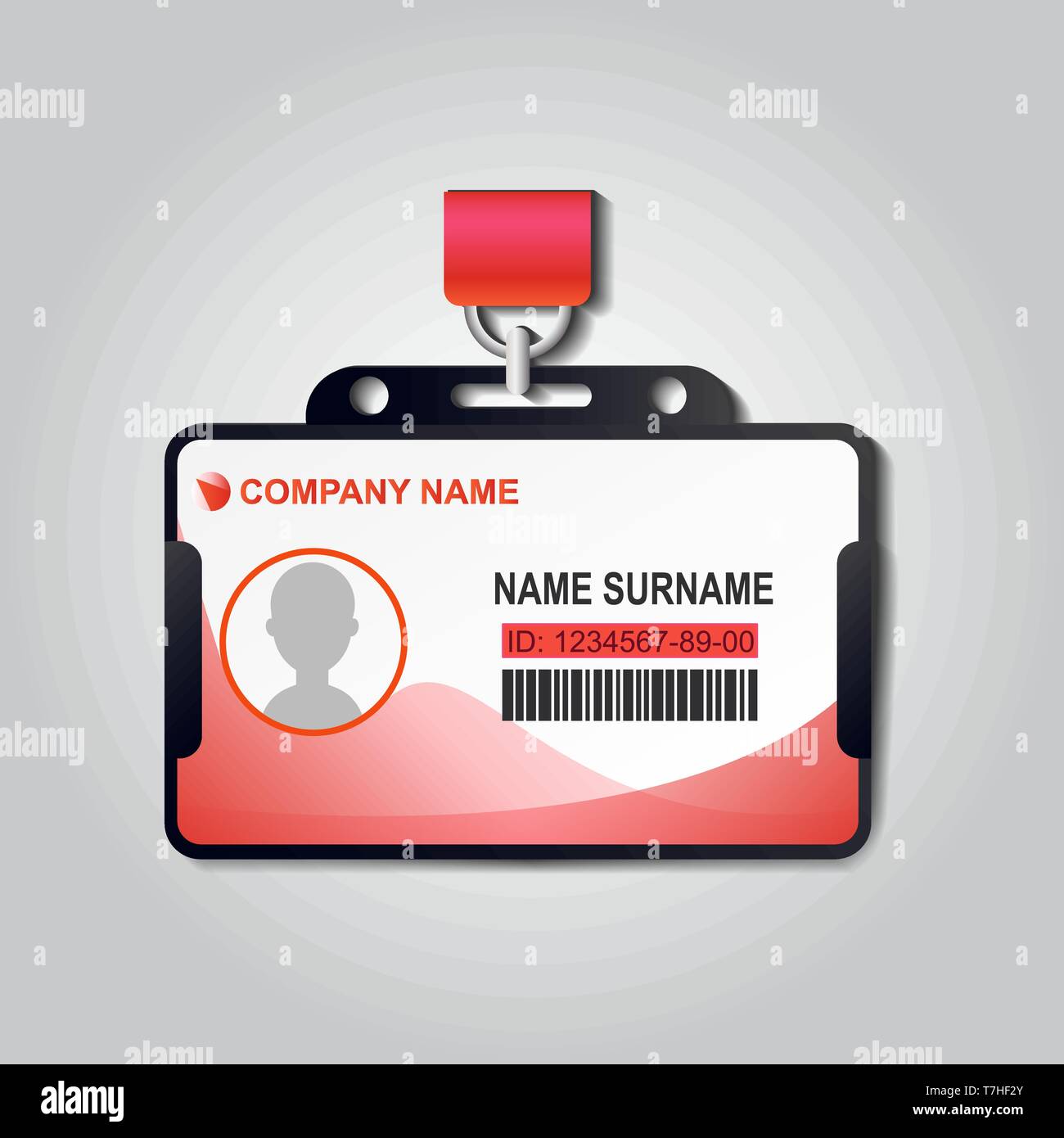 Realistic plastic ID card badge with lanyard vector. Identiry business  mockup illustration design. Security access blank template Stock Vector  Image & Art - Alamy