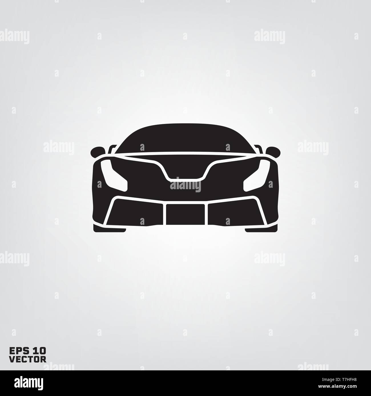 sports car front view silhouette vector illustration Stock Vector