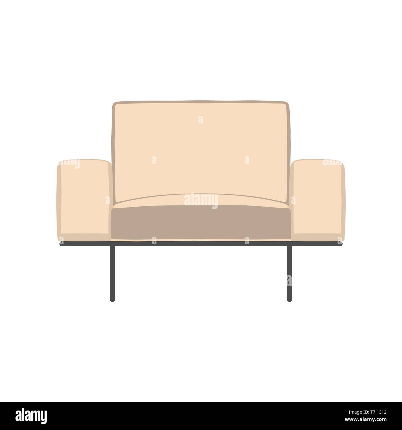 Loft armchair front view isolated on white vector illustration Stock Vector