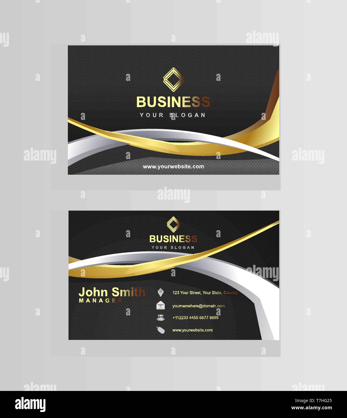 Illustration Business Card Design Black White Stock Vector