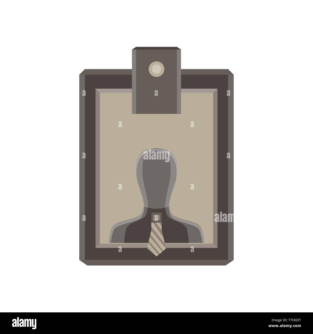 Plastic identity tag vector name identification isolated event holder office Stock Vector