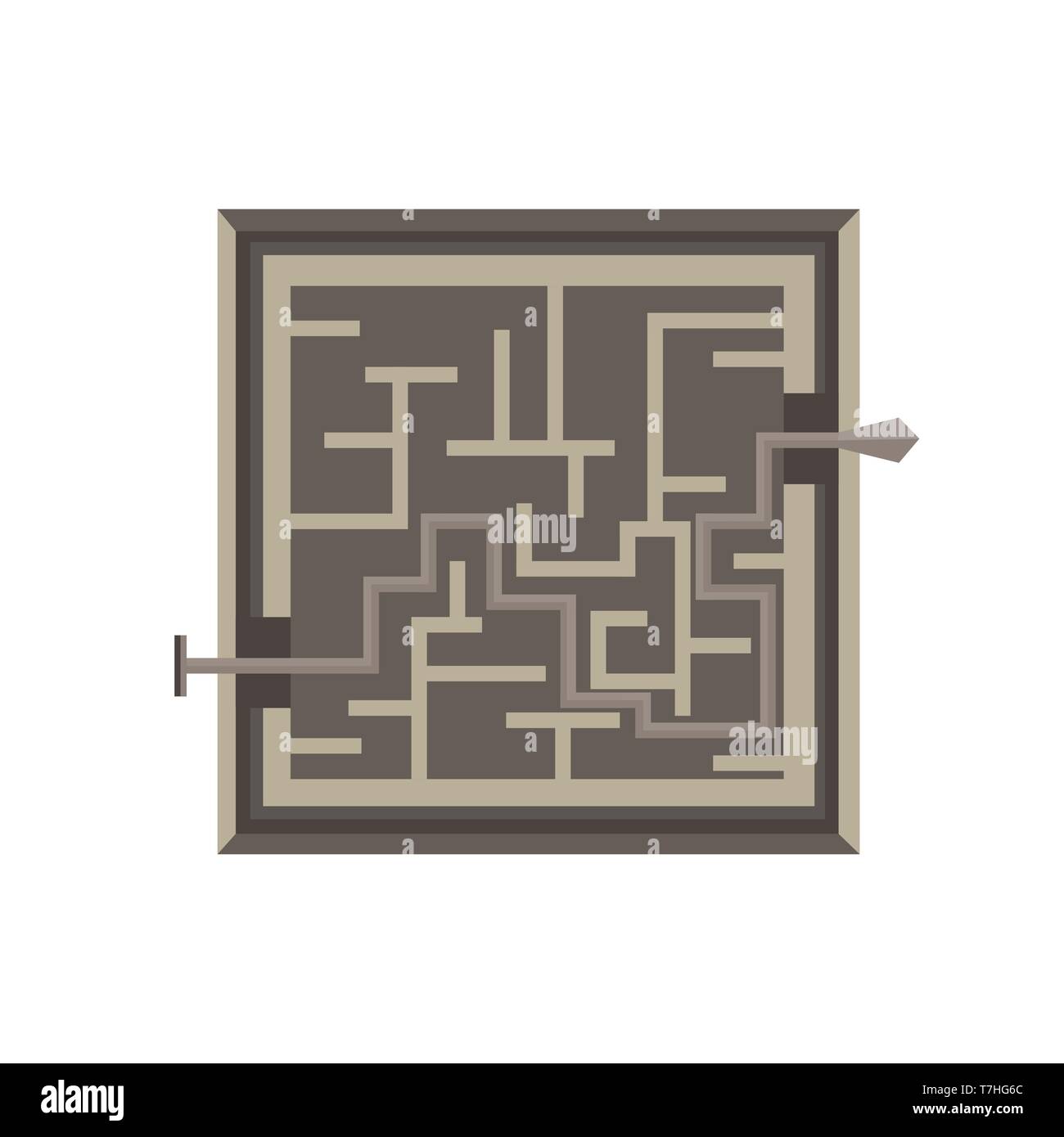 Labyrinth maze vector game illustration isolated exit shape icon Stock Vector