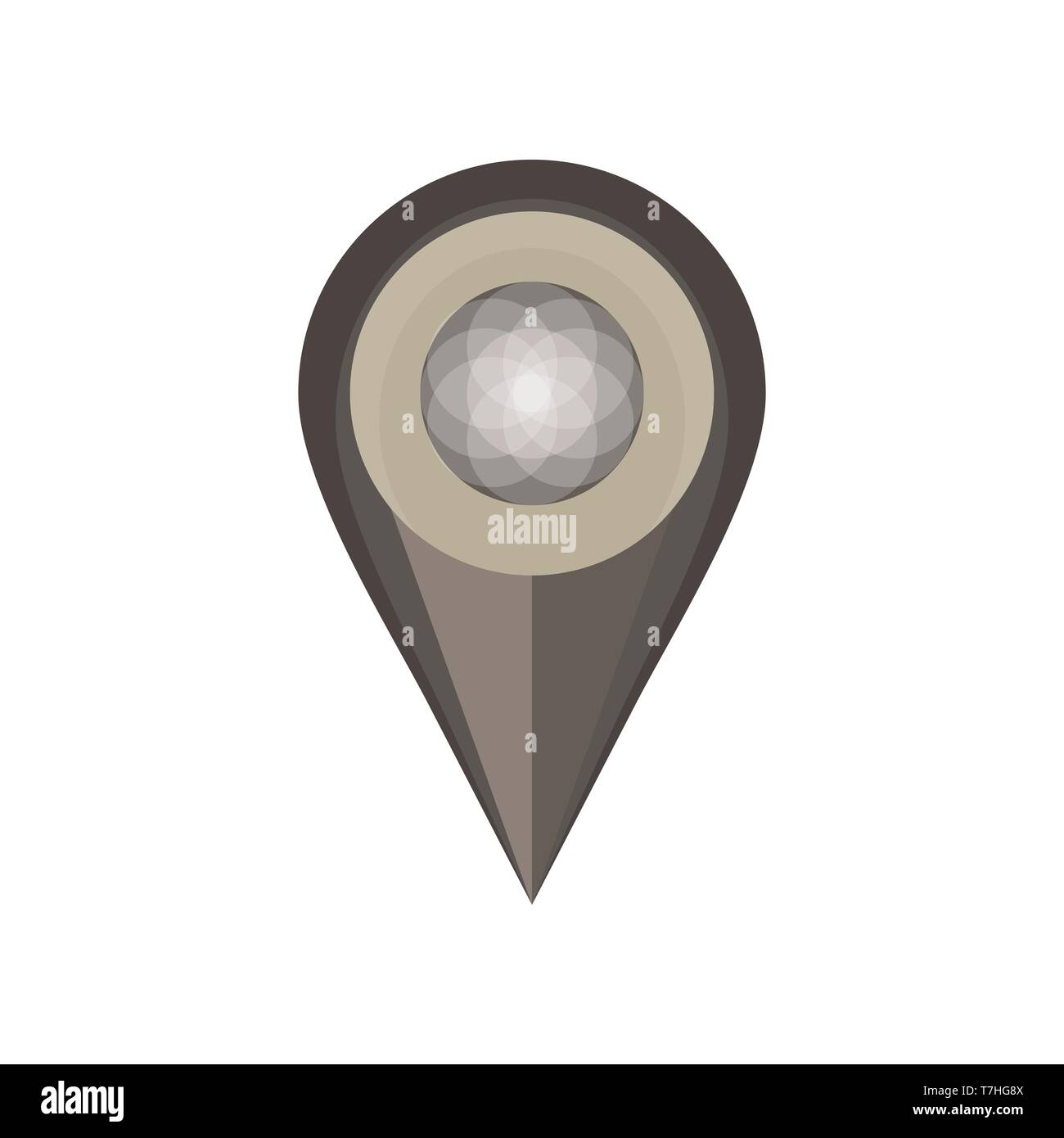 Pin map vector icon isolated white symbol push design location Stock Vector