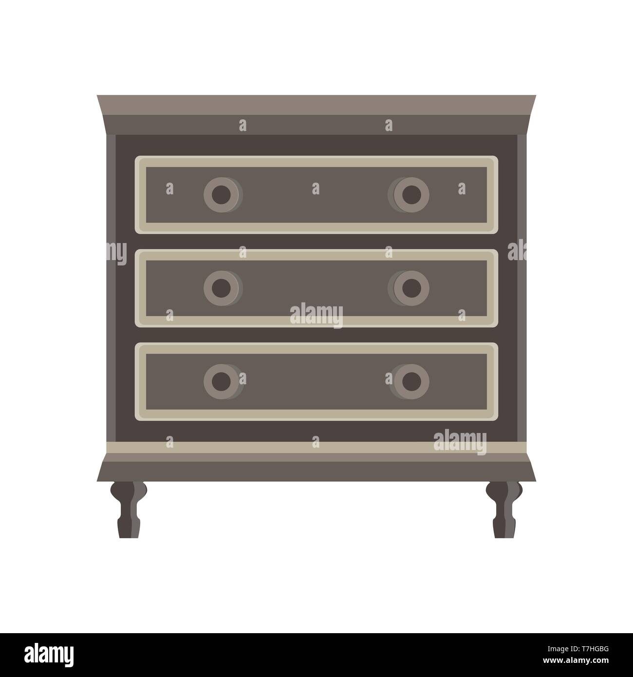 Drawer dresser vector room wardrobe cartoon isolated flat icon design